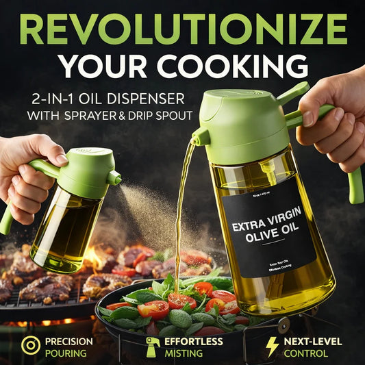 Ozylon™ Olive Oil Dispenser | Sprayer for Cooking 2 in 1- Spray and Pour