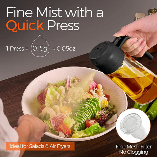 Ozylon™ Olive Oil Dispenser | Sprayer for Cooking 2 in 1- Spray and Pour